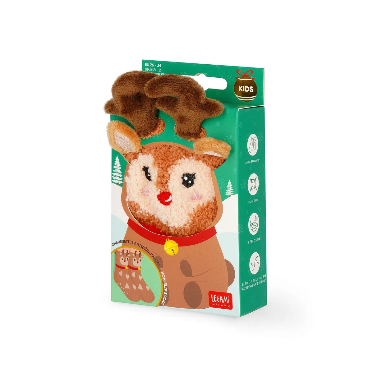 Legami - Reindeer Non-slip Kids Socks - A Perfect Match!