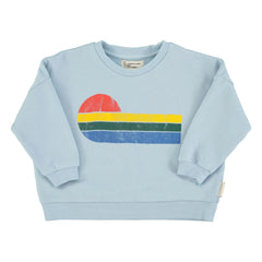 Piupiuchick - Eighties organic cotton sweatshirt | Light Blue