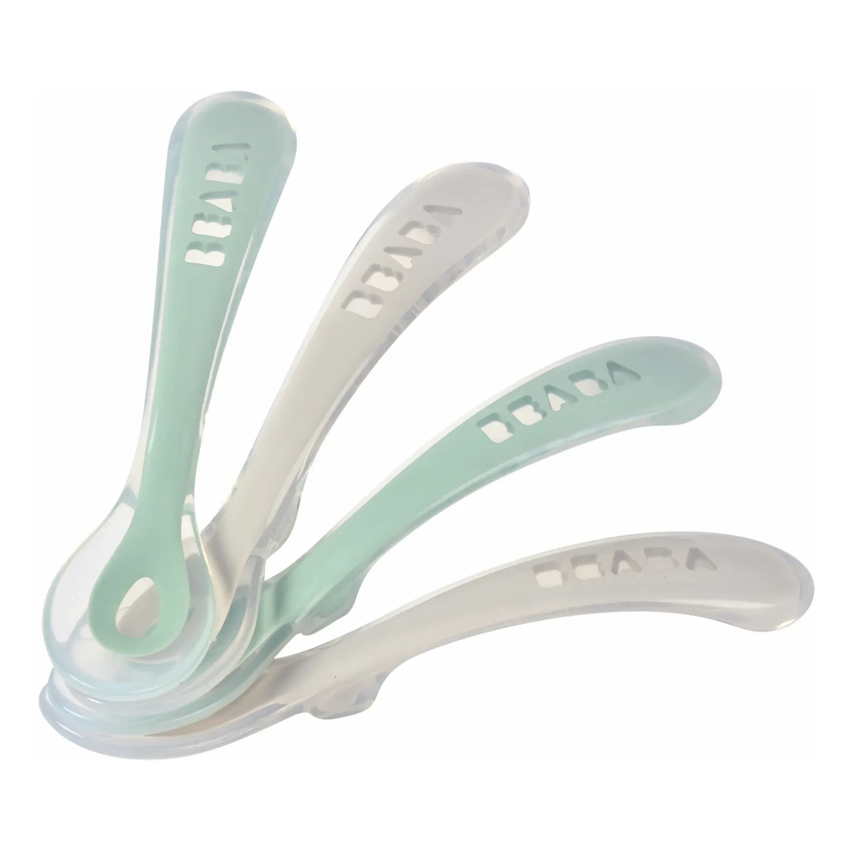 Béaba - 2-Year Soft Silicone Spoons - Set of 4 | Sage