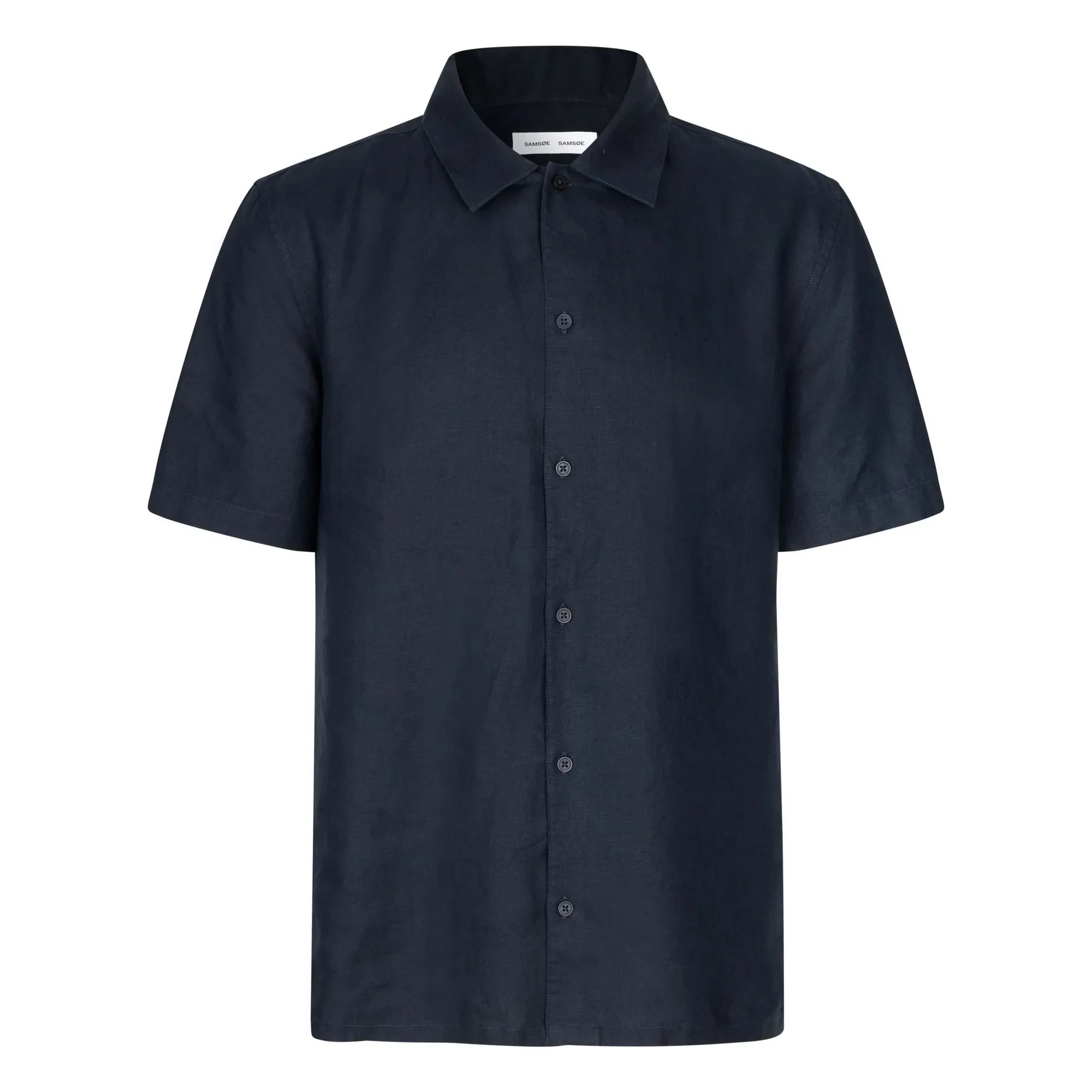 Samsoe Samsoe - Avan JX Cotton Short Sleeve Shirt | Dark Blue