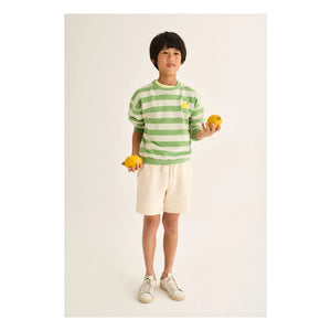 Cozmo - Dan Lemon Striped Sweatshirt | Meadow Green