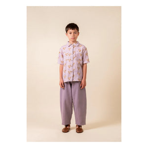 birinit - Striped Organic Cotton Cinca Pocket Shirt | Powdery Purple