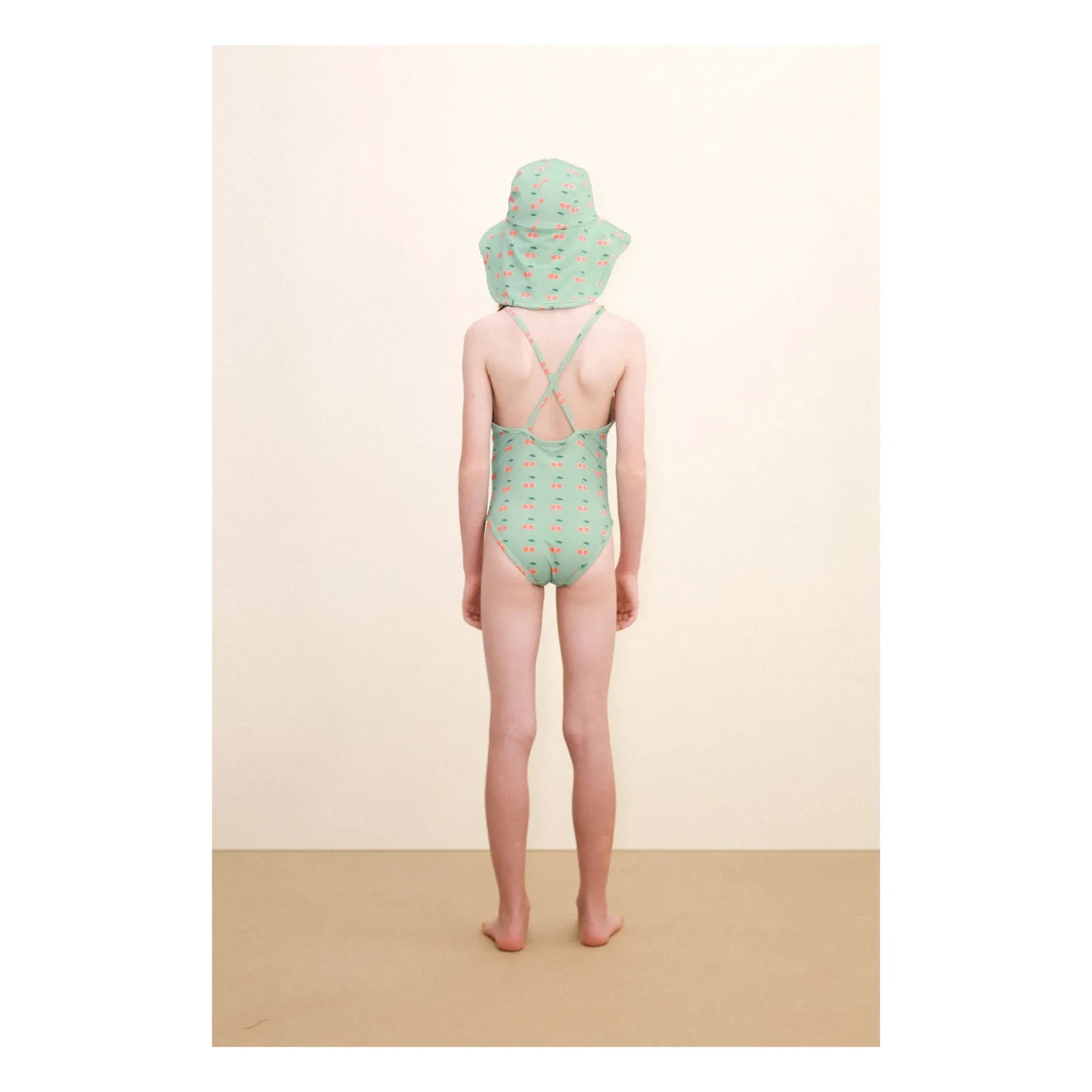Tinycottons - Cherry Ruffle Swimsuit | Green Water