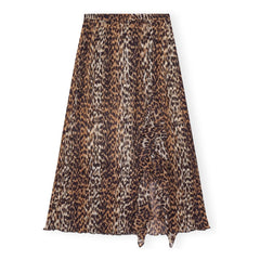 Ganni - Recycled Fiber Georgette Skirt | Leopard