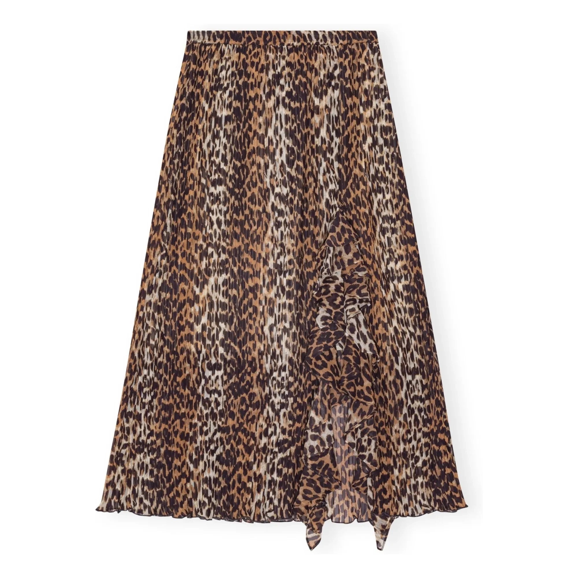 Ganni - Recycled Fiber Georgette Skirt | Leopard