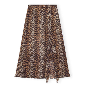 Ganni - Recycled Fiber Georgette Skirt | Leopard