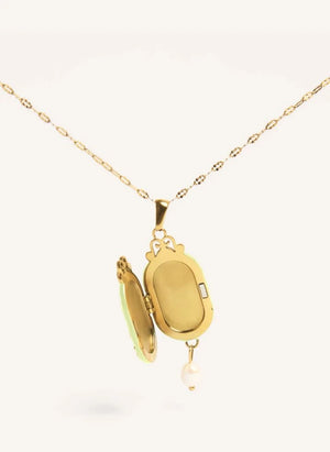 Palas - "Le Secret" Long Necklace | Faded Green