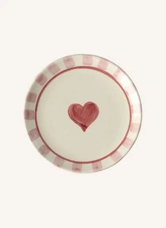 Rice - Heart Shaped Ceramic Dessert Plate | Red