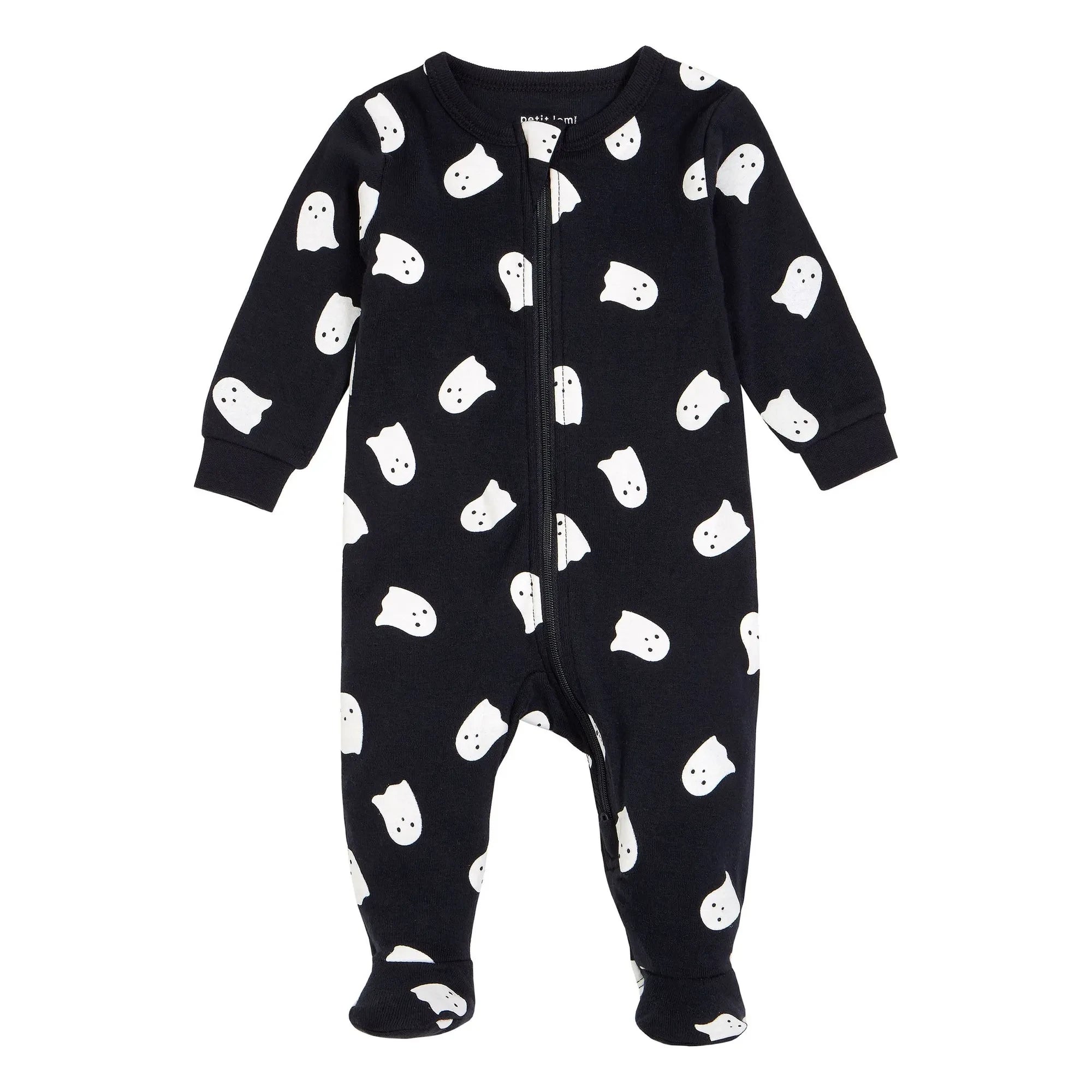 Petit Lem - Bioluminescent Ghost Footed Pajamas | Black