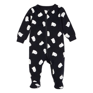 Petit Lem - Bioluminescent Ghost Footed Pajamas | Black