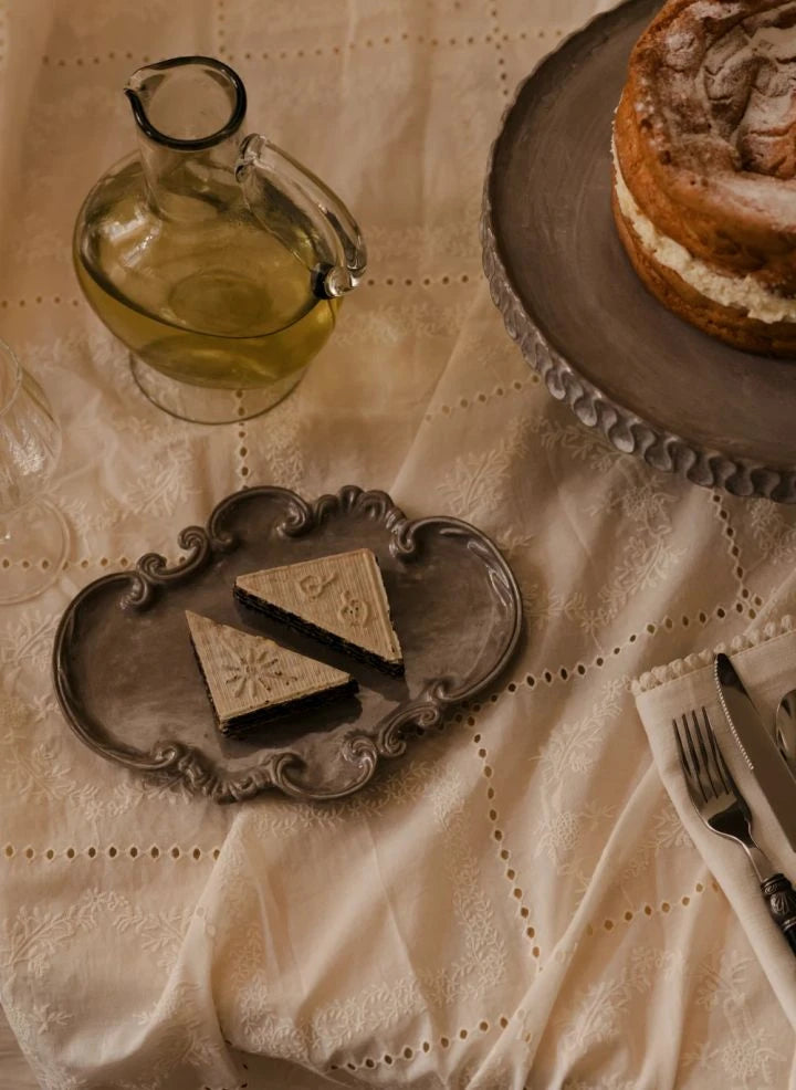 Olsson & Jensen - Eleonora Embroidered Tablecloth | Ecru