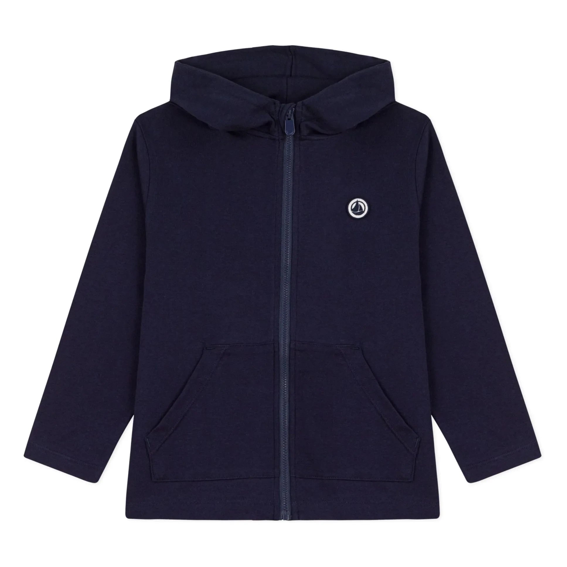 Petit Bateau - Zip-up Hooded Sweatshirt | Navy Blue