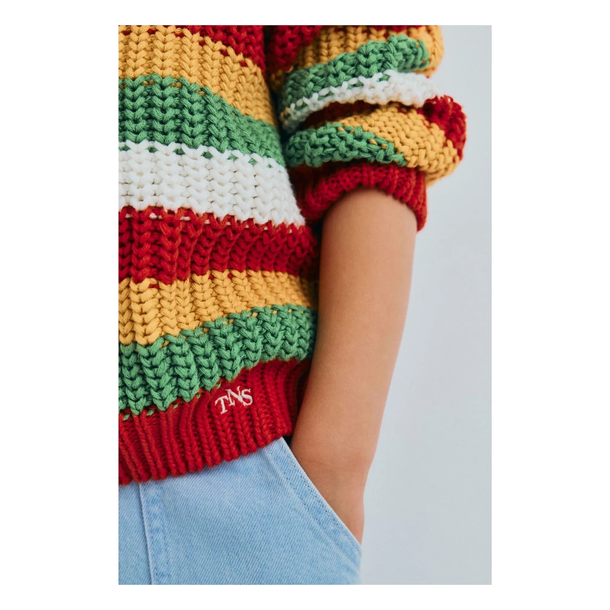 the new society - Lantana Striped Sweater | Red