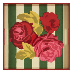 Lisa Corti - Nizam Striped Lacquered Tray | Green