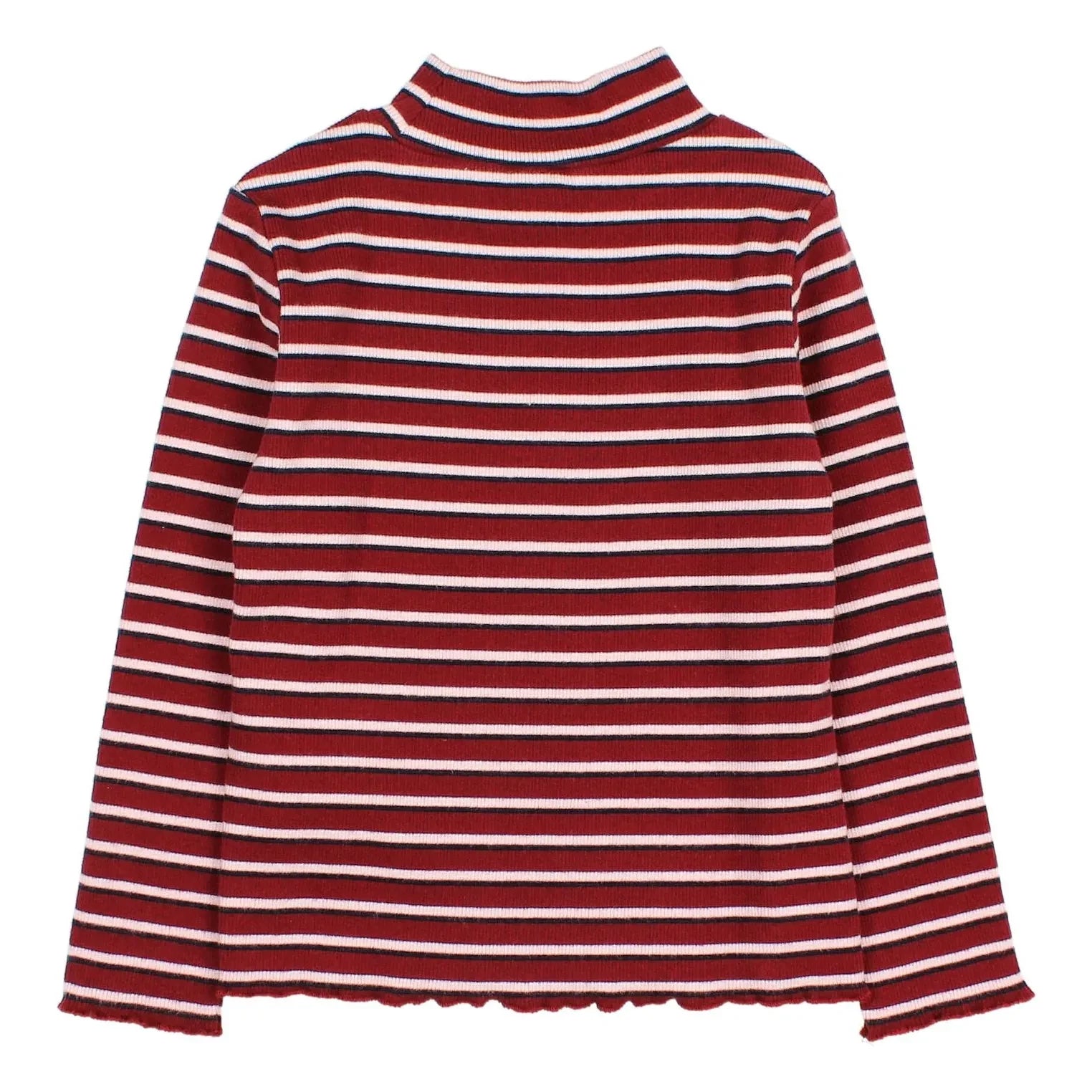 Búho - Çizgili balıkçı yaka T-shirt | Bordo