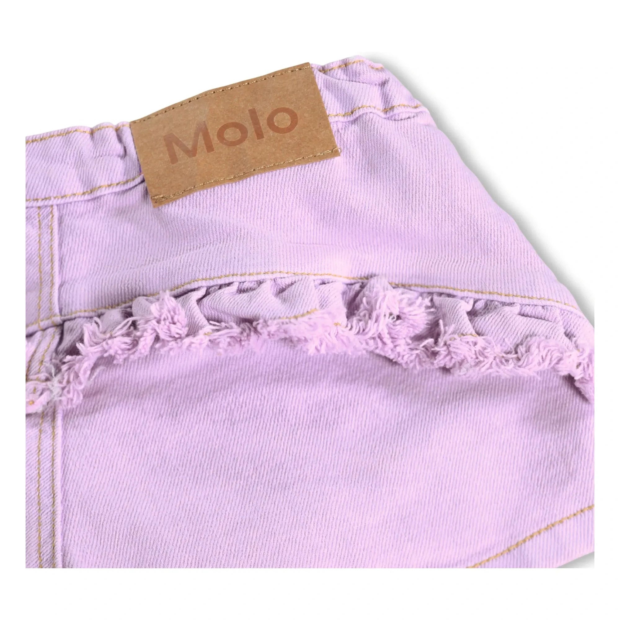 Molo - Agnetha Denim Ruffled Shorts | Purple
