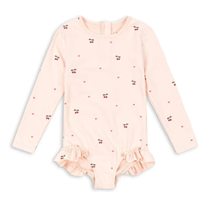 Konges Sløjd - Merle Cerises Long Sleeve Swimsuit Recycled Fibers | Light Pink
