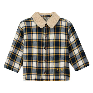 Bonton - Baby Piloti Ekoseli Ceket | Beyaz