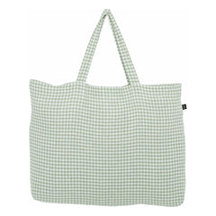 Haomy - Piana II Checked Tote Bag | Almond Green