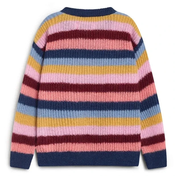 The New Society - Julia Striped Sweater | Blue