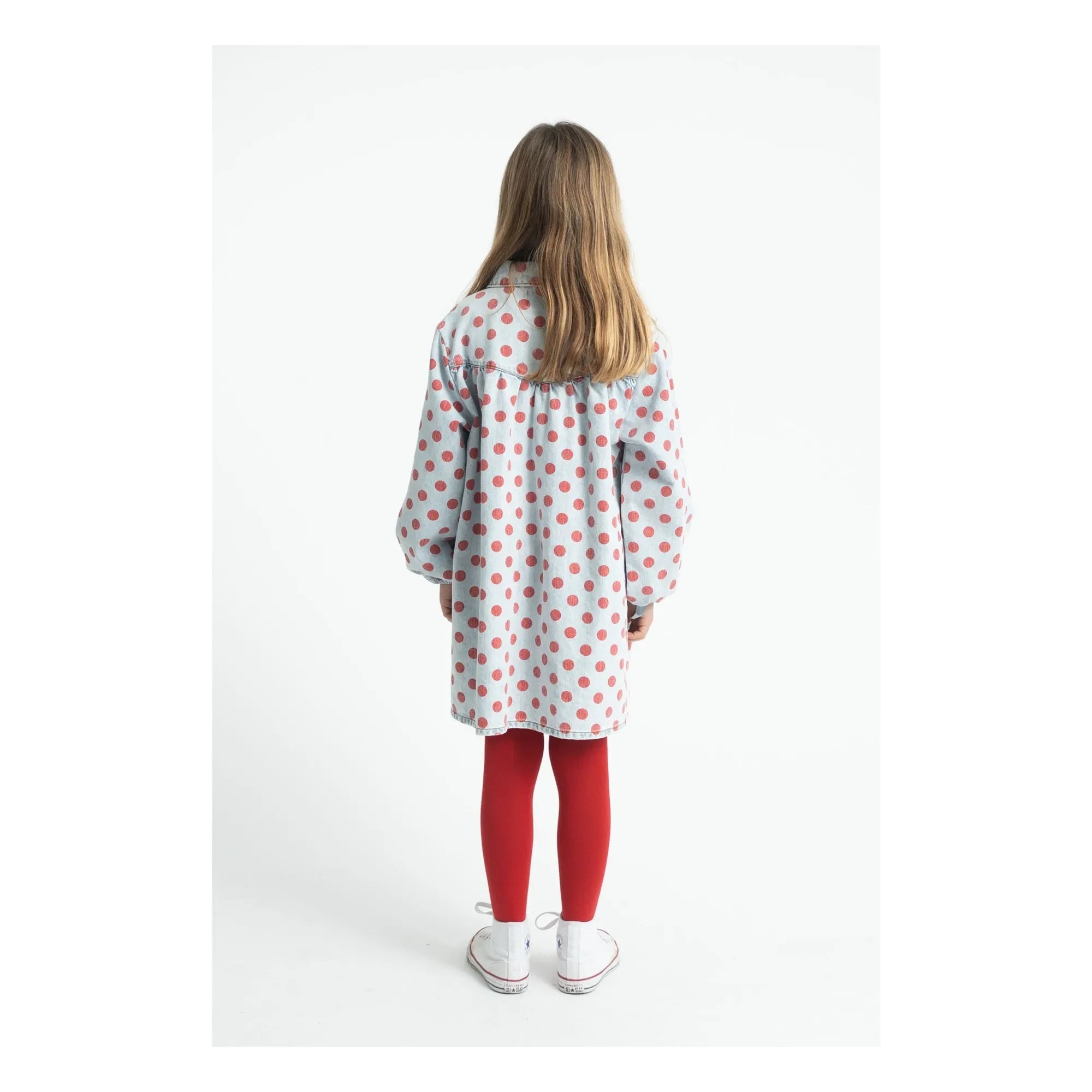 Piupiuchick - Pois Denim Elbise | Açık Mavi