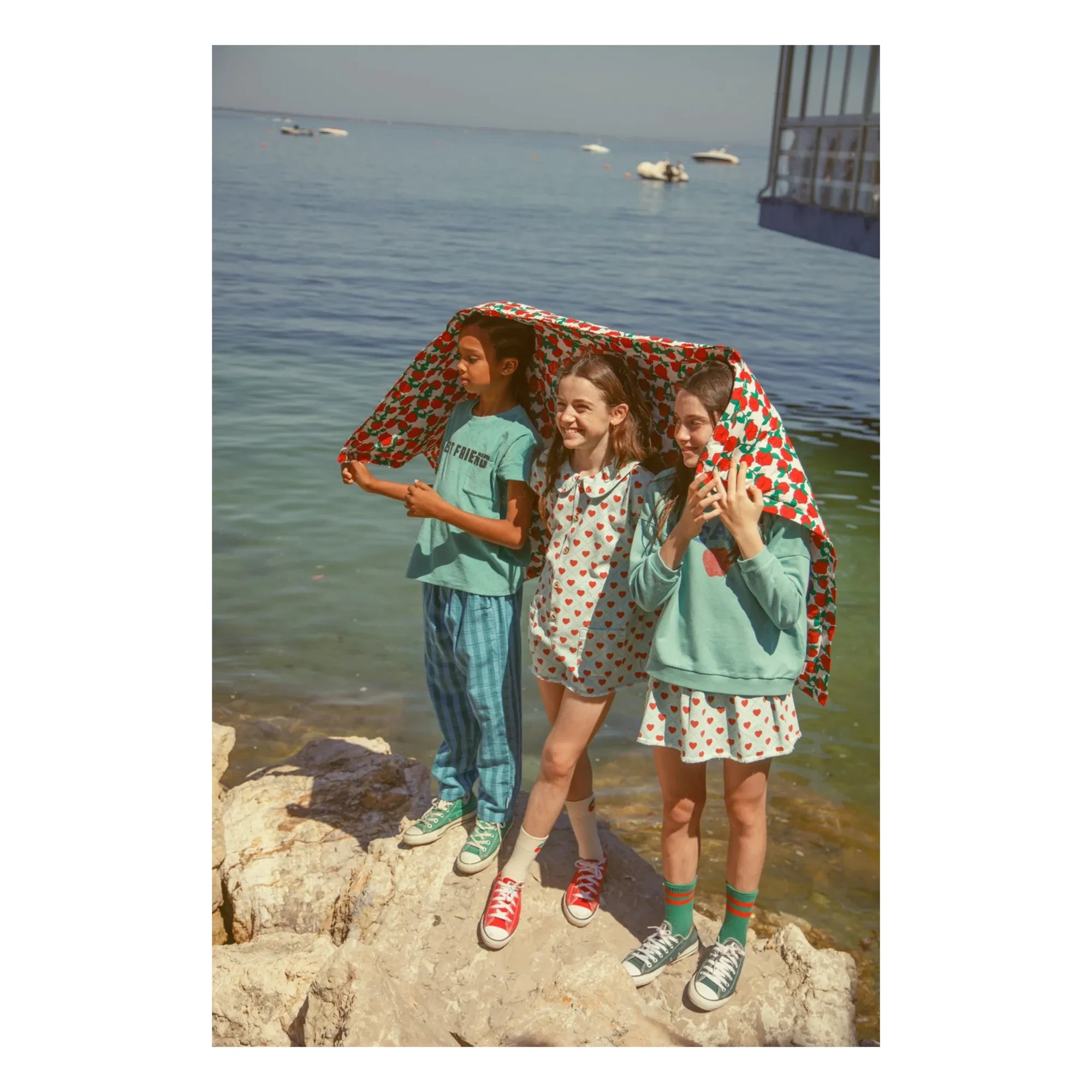 Piupiuchick - Light Blue Twill Heart Skirt