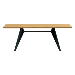 Vitra - EM table, oiled natural oak 220x90 cm - black legs - Jean Prouvé | Oak