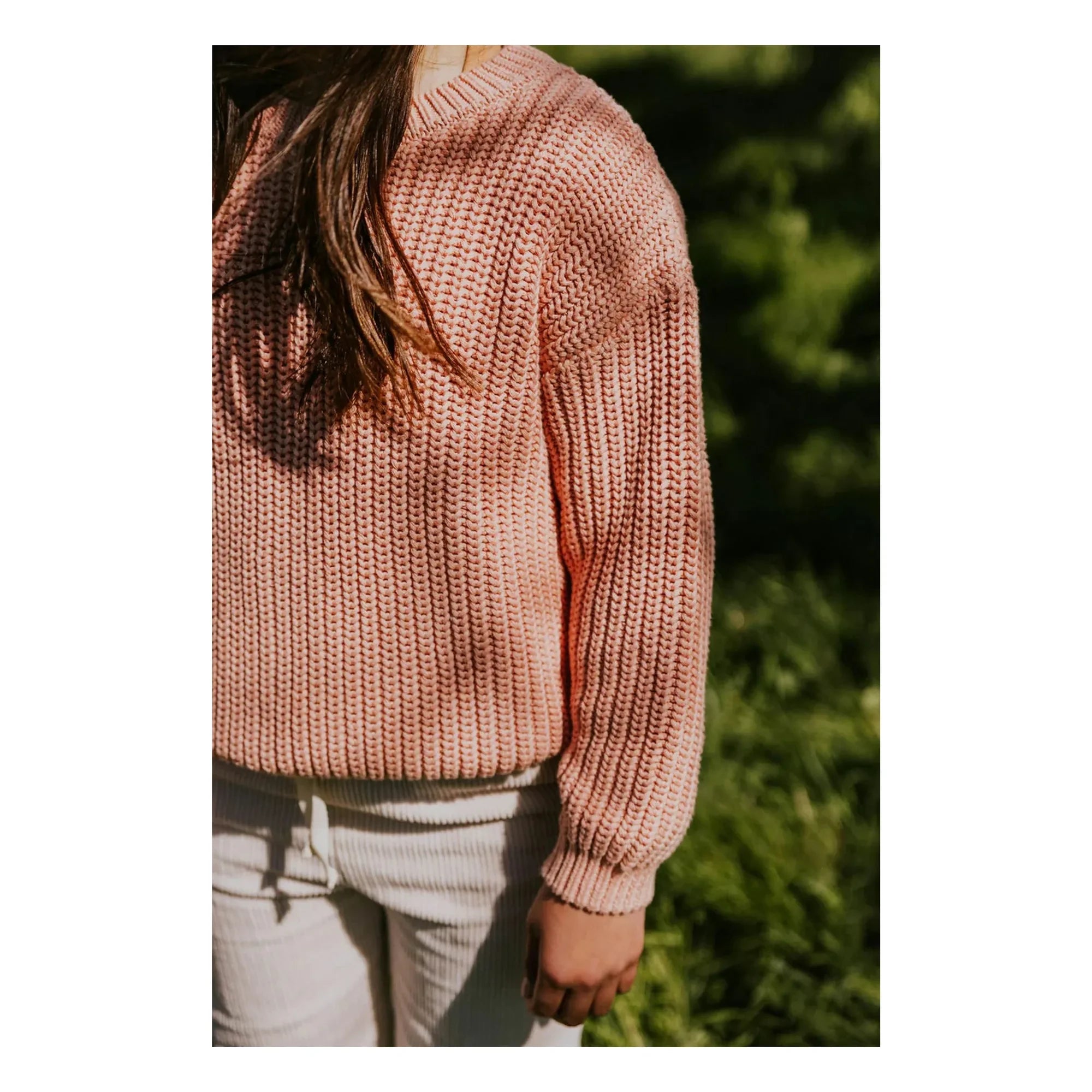 Yuki - Organic Cotton Thick Sweater | Peach