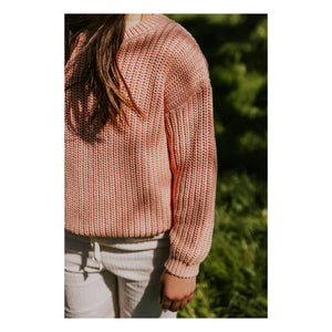 Yuki - Organic Cotton Thick Sweater | Peach