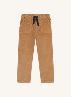 Petit Bateau - Kadife organik pamuk düz paça pantolon | Camel