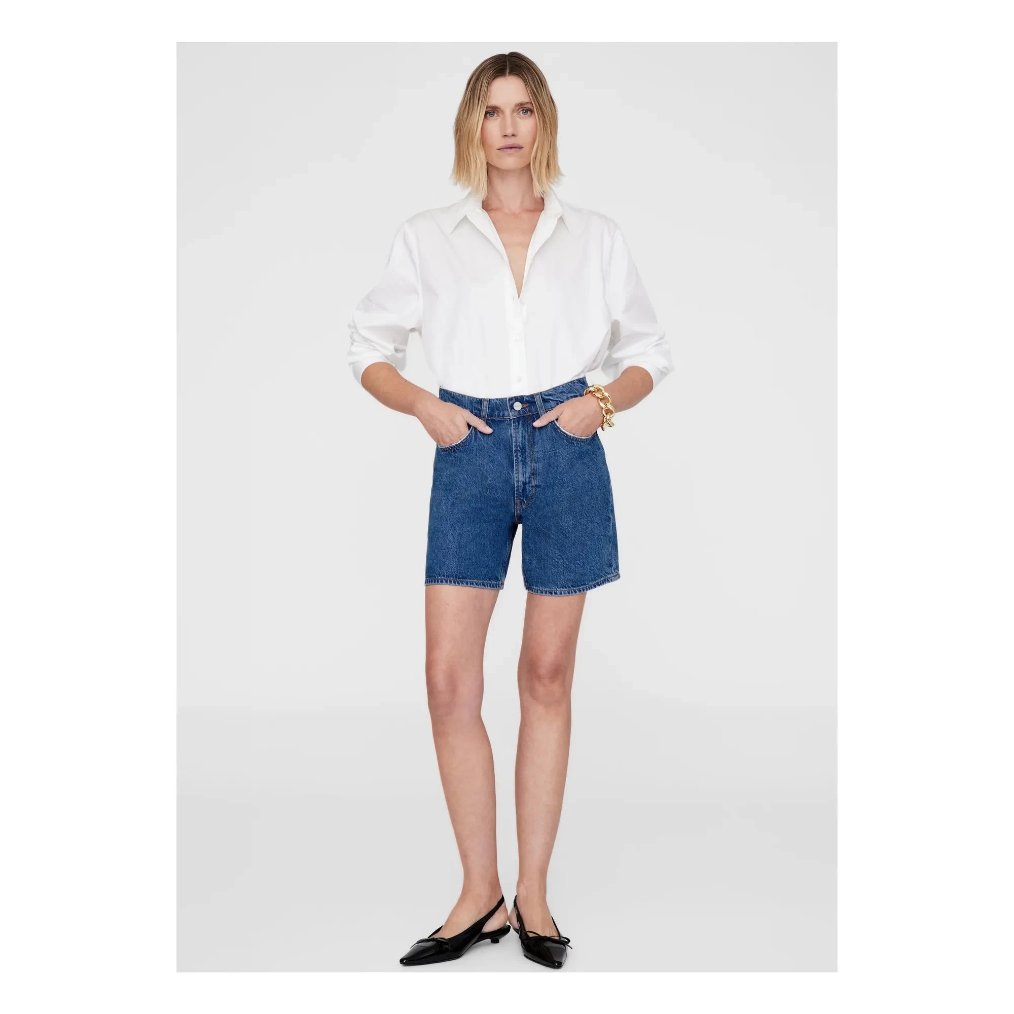 Anine Bing - Kat Organic Cotton Shorts | Vintage Blue Denim