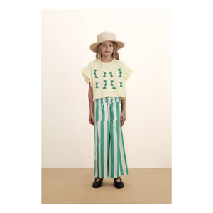 Tinycottons - Organic cotton pink ruffled T-shirt | Pale yellow