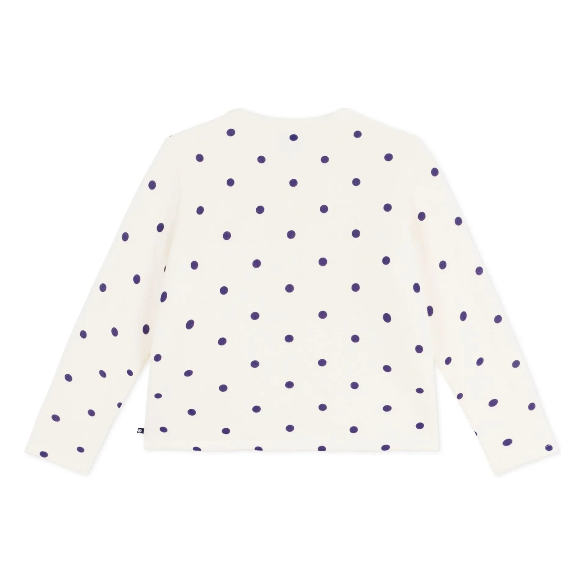 Petit Bateau - Cotton Fleece Polka Dot Cardigan | Ecru