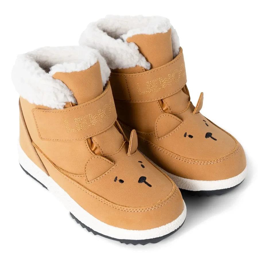 Liewood - Barley Bear Plush-Lined Boots Made from Recycled Fibers | Caramel