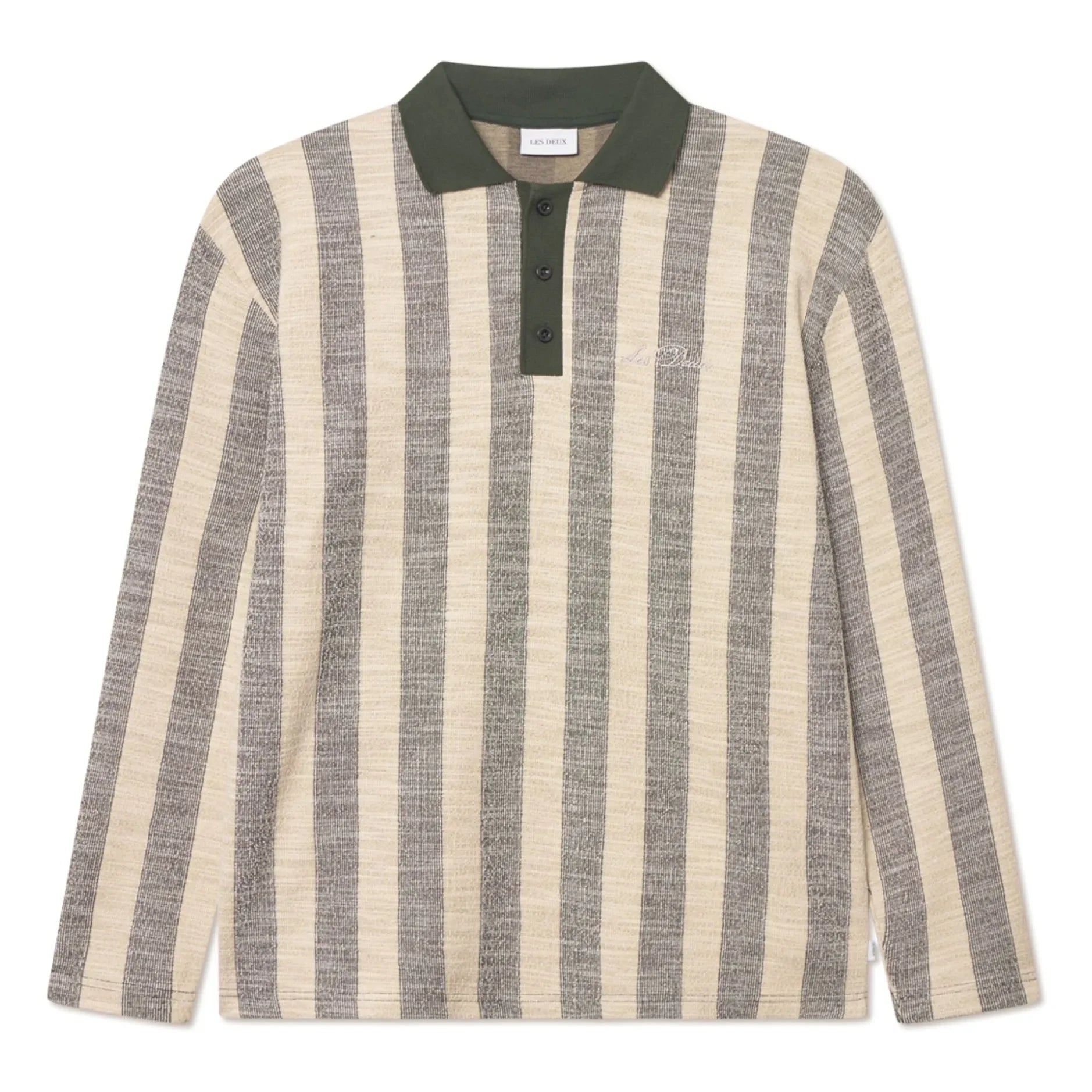 Les Deux - Polo Jacquard Jersey Bowie | Dark Khaki