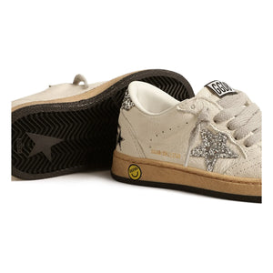 Golden Goose - Ballstar Glitter Laced Sneakers | Silver
