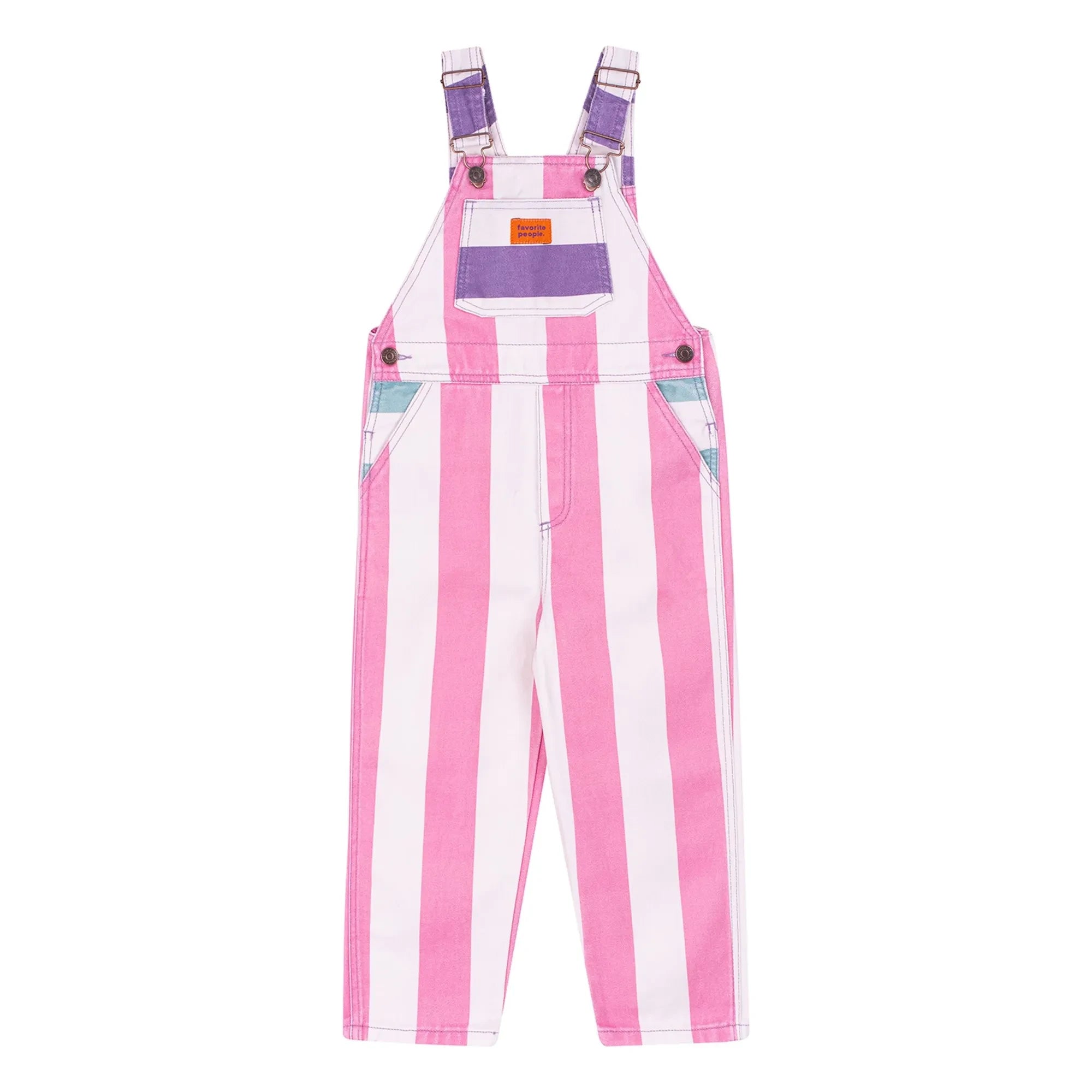 Favorite People - Amore Striped Overalls | Pink