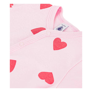 Petit Bateau - Heart Print Romper Pajamas | Pink