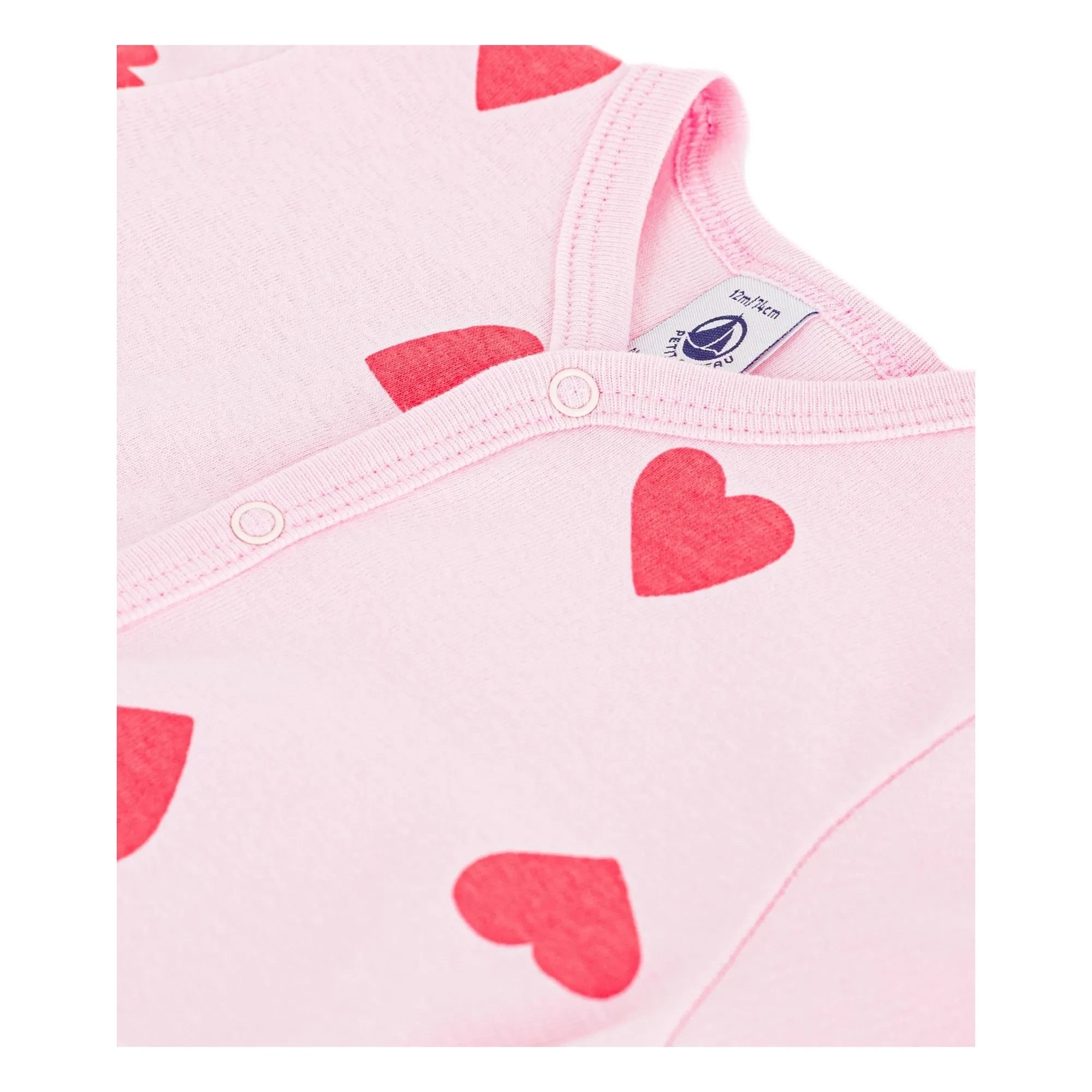 Petit Bateau - Heart Print Romper Pajamas | Pink