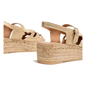 Naguisa - Thalis Metallic Espadrilles | Gold