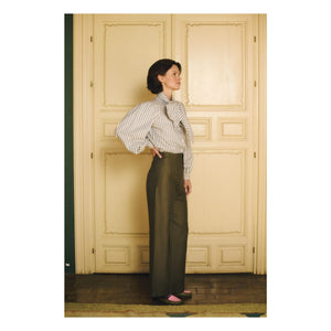 Maria de la Orden - Fairytale Striped Cotton Blouse | Blue