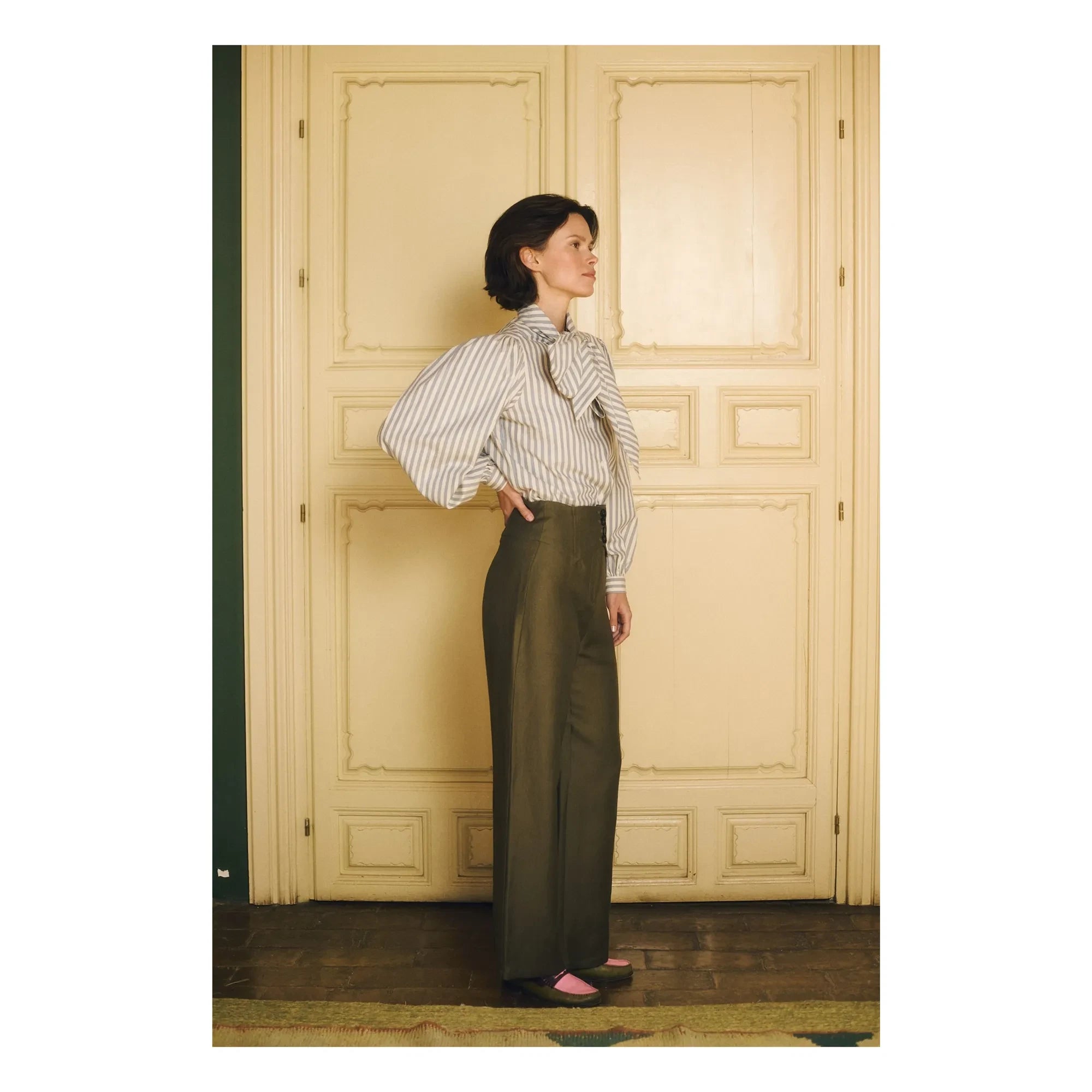 Maria de la Orden - Fairytale Striped Cotton Blouse | Blue