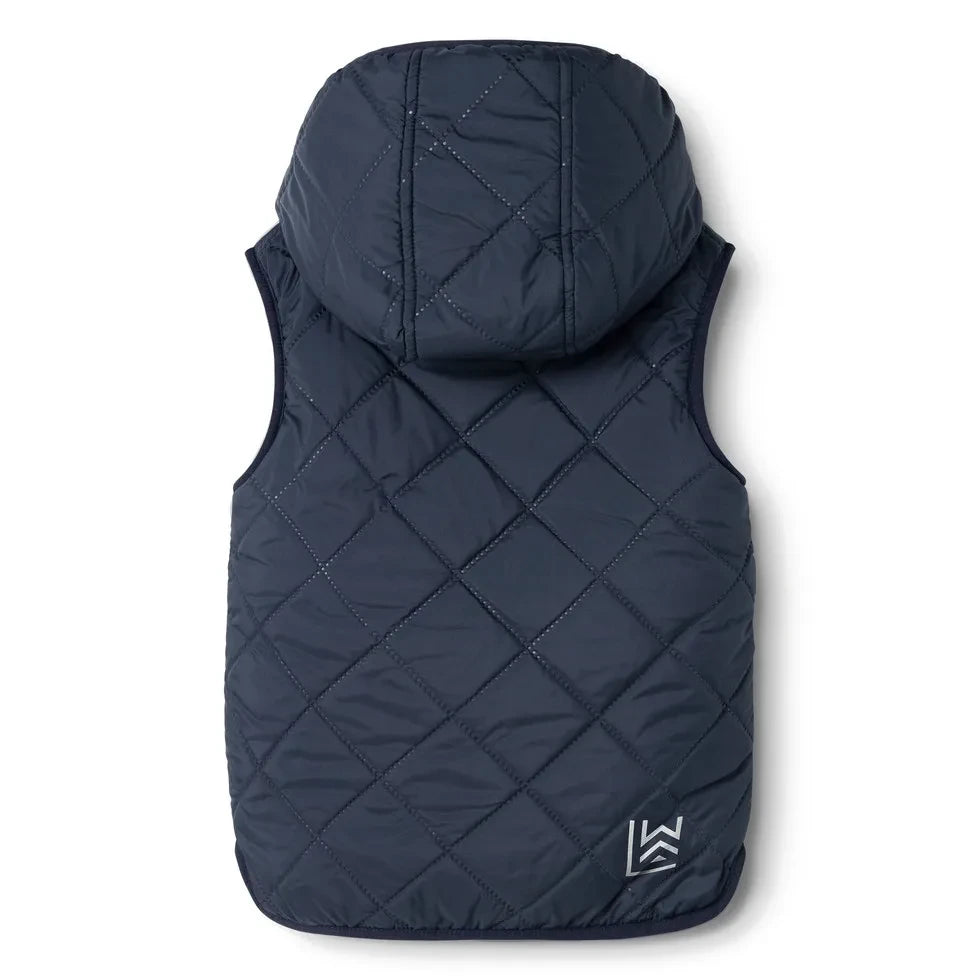 Liewood - Diana Sherpa-style Sleeveless Jacket, Made from Recycled Fibers | Midnight Blue