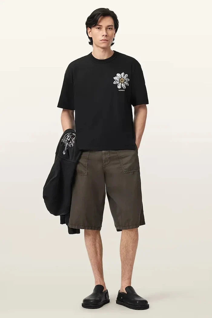 AllSaints Erkek Pamuklu Oversize Tişört PETALS