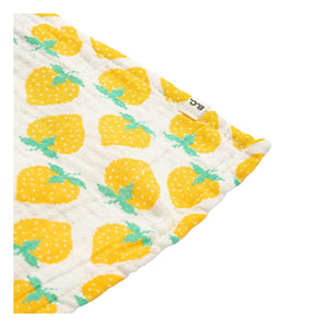 Bobo Choses - Strawberry Patterned Baby Diaper Organic Cotton Gauze | White
