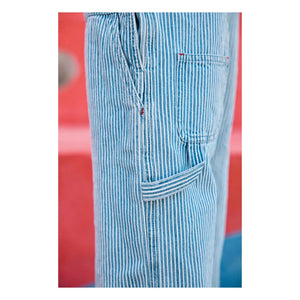 Bonton - Nope Striped Overalls | Blue