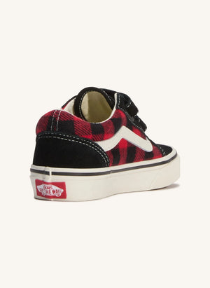 Vans - Scratch Sneakers Old Skool V Buffalo Plaid Checkered | Red