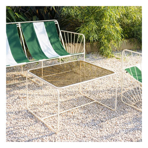 Honoré - Eldorado Coffee Table with Smoked Glass Top | Beige