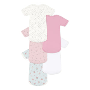 Petit Bateau - Set of 5 Floral Bodysuits | Pink