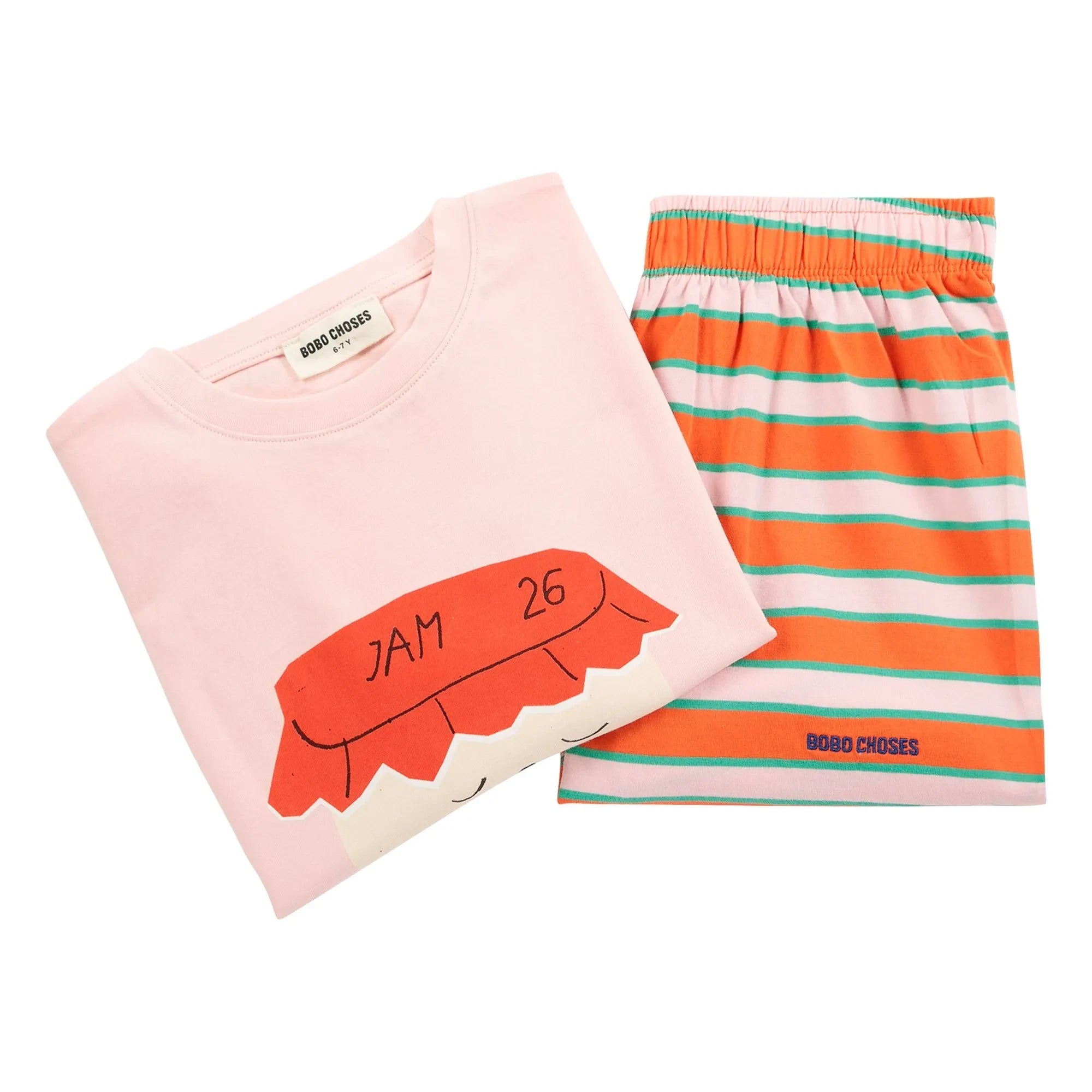 Bobo Choses - Jam 26 Organic Cotton T-Shirt and Shorts Set | Pink